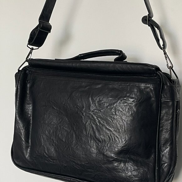 JUILLIARD computer bag Black leather vinyl R-Tech Laptop Case crossbody bag - Picture 5 of 6